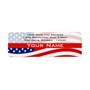 Bold USA Theme, Custom Personalised Design Return Address Label