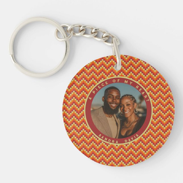 Bold Valentine'S Day Gifts For Her Stripe Pattern Key Ring (Front)