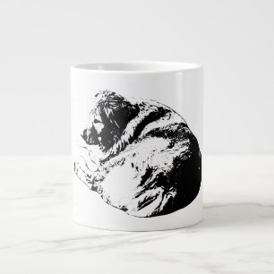 Bold Vector Dog Offers Calm for Cozy Winter Sips Large Coffee Mug