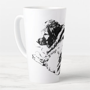 Bold Vector Dog Offers Calm for Cozy Winter Sips Latte Mug