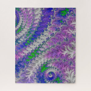 Bold Vibrant Colourful Funky Trippy Fractal Spiral Jigsaw Puzzle