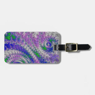 Bold Vibrant Colourful Funky Trippy Fractal Spiral Luggage Tag