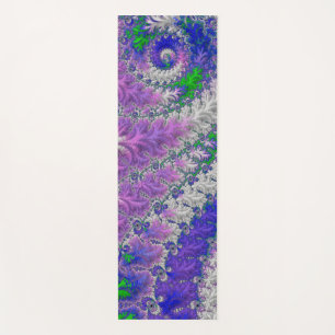 Bold Vibrant Colourful Funky Trippy Fractal Spiral Yoga Mat