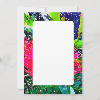 Bold Vibrant Floral Water Colour Invitation