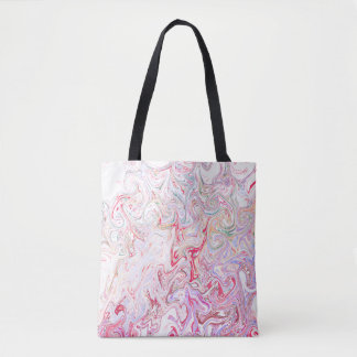 Bold Vibrant Pink Fluid Marble Swirl Abstract Art Tote Bag