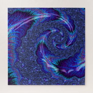 Bold Vibrant Psychedelic Spiralling Fractal Art Jigsaw Puzzle