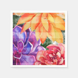 Bold Vivid Vibrant Colourful Succulents Napkin