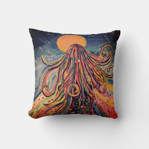 Bold Wandering Girl Modern Feminine Adventure Art Cushion