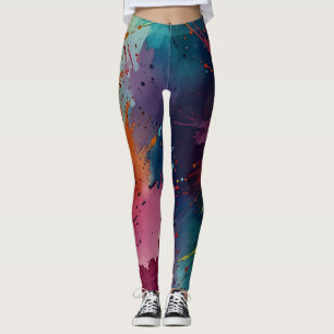 Bold Watercolor Splash Leggings Your Unique Style