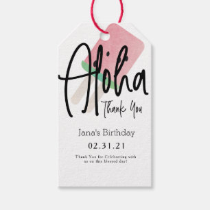 Bold Watercolor Watermelon Pop Script Thank You Gift Tags