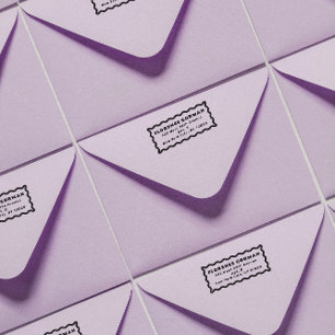 Bold Wavy Frame Return Address Rubber Stamp