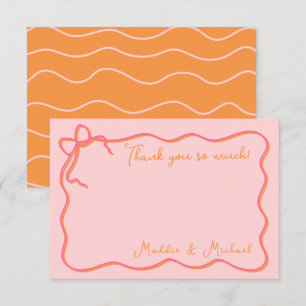 Bold Wavy Hand drawn Thank you Note card
