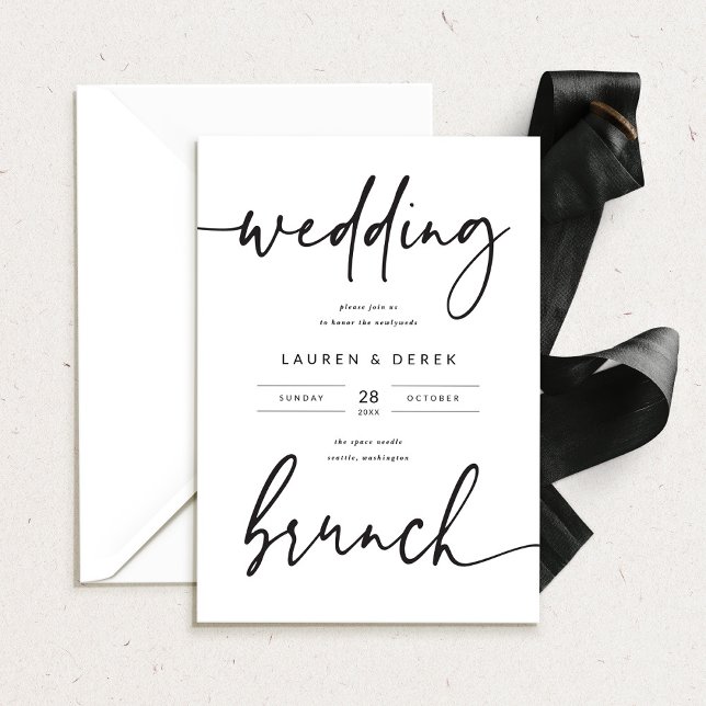Bold Wedding Brunch Invitation Card Party Invite (Creator Uploaded)