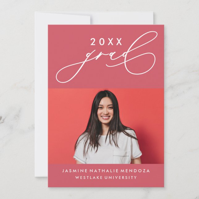 BOLD WHIMSICAL CALLIGRAPHY GRADUATION INVITATION (Front)