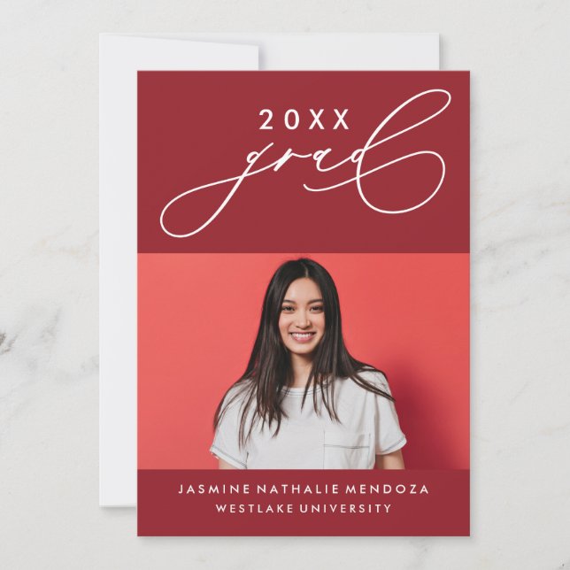 BOLD WHIMSICAL CALLIGRAPHY GRADUATION INVITATION (Front)