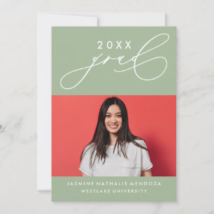 BOLD WHIMSICAL CALLIGRAPHY GRADUATION INVITATION