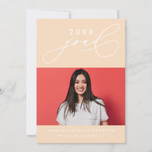 BOLD WHIMSICAL CALLIGRAPHY GRADUATION INVITATION