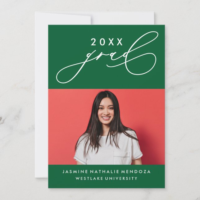 BOLD WHIMSICAL CALLIGRAPHY GRADUATION INVITATION (Front)