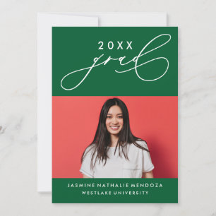 BOLD WHIMSICAL CALLIGRAPHY GRADUATION INVITATION