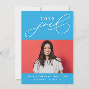 BOLD WHIMSICAL CALLIGRAPHY GRADUATION INVITATION