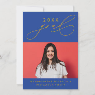 BOLD WHIMSICAL CALLIGRAPHY GRADUATION INVITATION