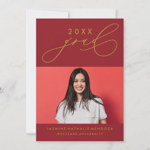 BOLD WHIMSICAL CALLIGRAPHY GRADUATION INVITATION