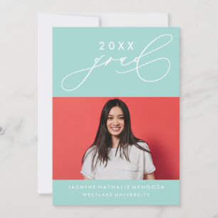 BOLD WHIMSICAL CALLIGRAPHY GRADUATION INVITATION