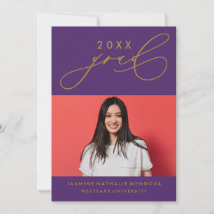 BOLD WHIMSICAL CALLIGRAPHY GRADUATION INVITATION