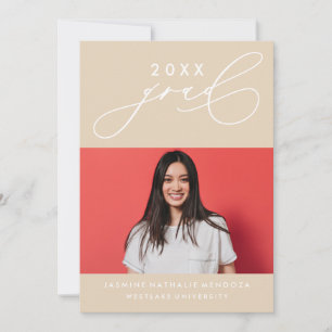 BOLD WHIMSICAL CALLIGRAPHY GRADUATION INVITATION