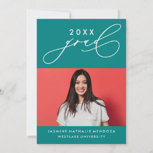 BOLD WHIMSICAL CALLIGRAPHY GRADUATION INVITATION