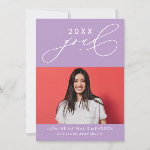 BOLD WHIMSICAL CALLIGRAPHY GRADUATION INVITATION