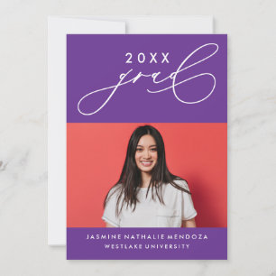 BOLD WHIMSICAL CALLIGRAPHY GRADUATION INVITATION