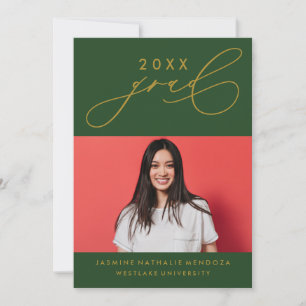 BOLD WHIMSICAL CALLIGRAPHY GRADUATION INVITATION