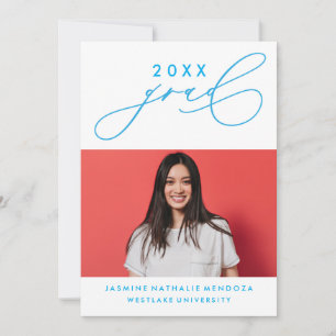 BOLD WHIMSICAL CALLIGRAPHY GRADUATION INVITATION