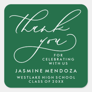 BOLD WHIMSICAL CALLIGRAPHY THANK YOU STICKER
