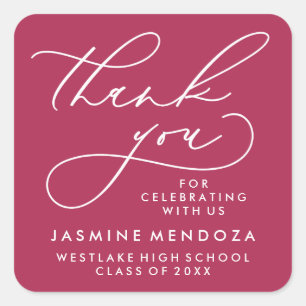 BOLD WHIMSICAL CALLIGRAPHY THANK YOU STICKER