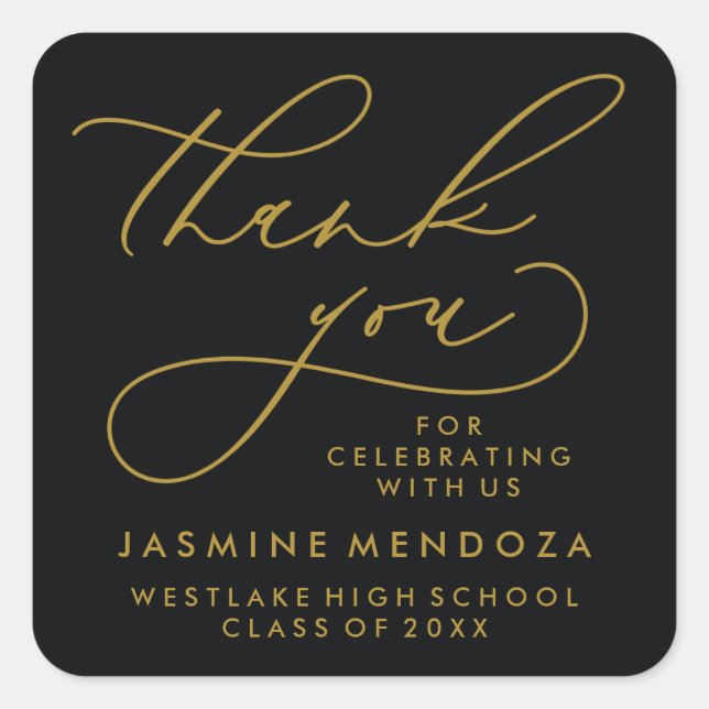BOLD WHIMSICAL CALLIGRAPHY THANK YOU STICKER (Front)