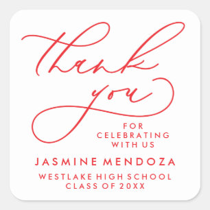 BOLD WHIMSICAL CALLIGRAPHY THANK YOU STICKER