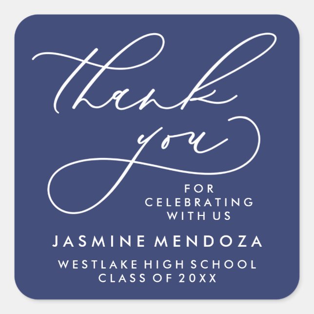 BOLD WHIMSICAL CALLIGRAPHY THANK YOU STICKER (Front)