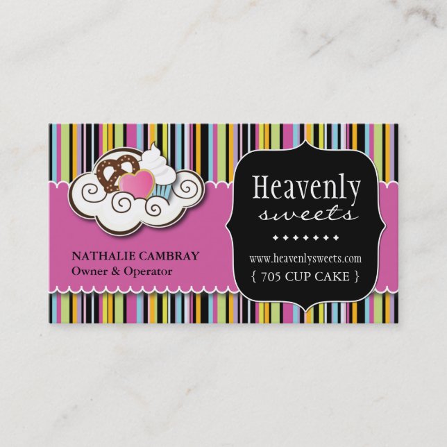 Bold Whimsical Cupcake | Bakery Business Card (Front)