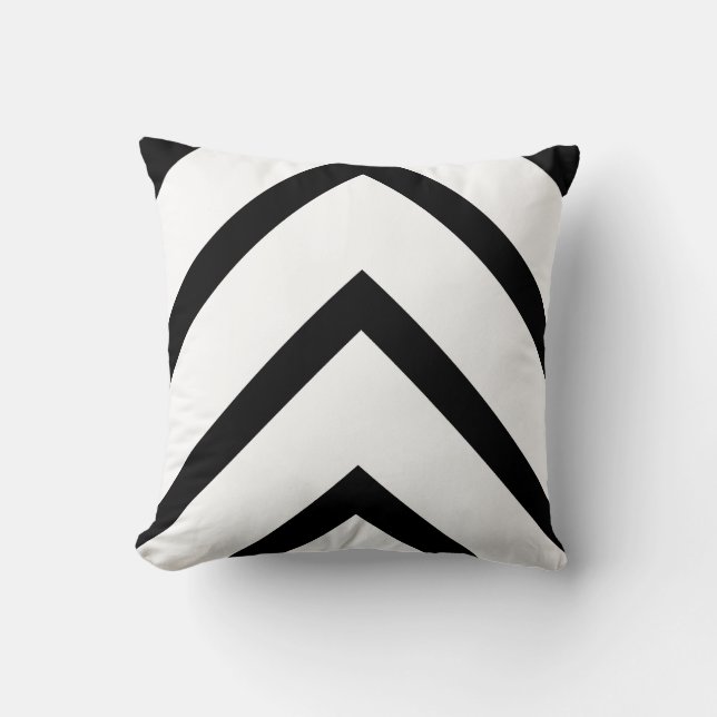 Bold White Chevron Cushion (Front)