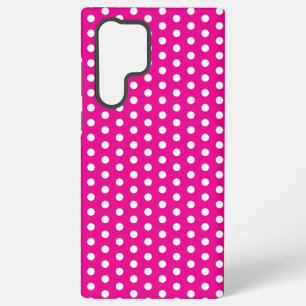 Bold White Polka Dots on Hot Pink Samsung Galaxy Case