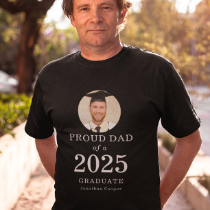 Bold White Text Photo Proud Dad of 2024 Graduate T-Shirt