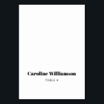 Bold White Typography Custom Table Place Card<br><div class="desc">Bold Black and White Typography Custom Table Place Card</div>