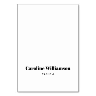 Bold White Typography Custom Table Place Card
