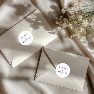 Bold White Wedding Classic Round Sticker