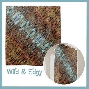 Bold Wild Earthy Natural Abstract Rust Aqua Shower Curtain
