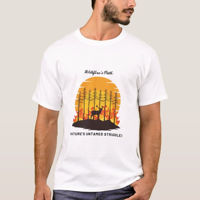 Bold Wildfire Graphic Tee for Men (Front)