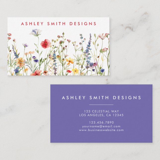 Bold Wildflower Business Card (Front/Back)