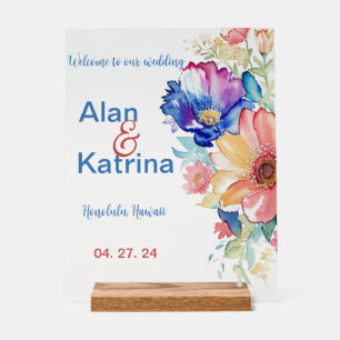 Bold Wildflower Floral Wedding Entrance Decor